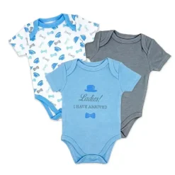 Rose Textiles – Conjunto de body para menino com 3 unidades, cavalheiro Outlet
