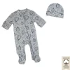 Rose Textiles - Dorminhoco de balão de ar quente de urze 100% orgânico + chapéu, cinza Hot