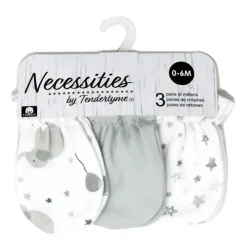 Rose Textiles - Luva de elefante cinza unissex para bebês 3Pk Outlet