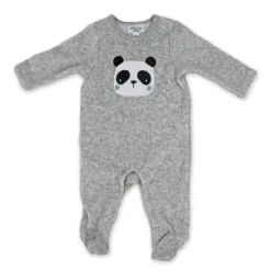 Rose Textiles - Macacão de veludo com nervuras para bebê, Panda Fashion