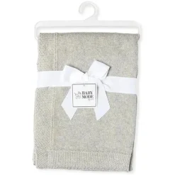 Rose Textiles - Manta de malha para bebê com borda, cinza New