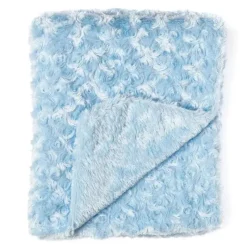 Rose Textiles - Manta de pelúcia encaracolada, azul Best