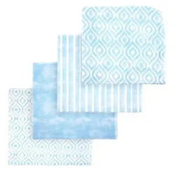 Rose Textiles - Manta de recebimento de 4 unidades, aquarela azul New