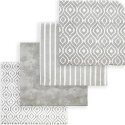 Rose Textiles - Manta de recebimento de 4 unidades, cinza Hot