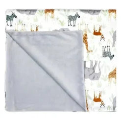 Rose Textiles - Manta de vison de 2 camadas, Safari New