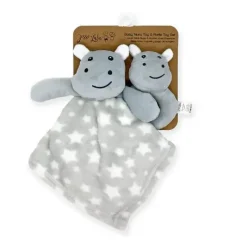 Rose Textiles - Nunu com chocalho de anel, hipopótamo cinza Sale