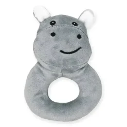 Rose Textiles - Nunu com chocalho de anel, hipopótamo cinza Sale