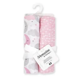 Rose Textiles - Pacote de 2 cobertores de musselina, Pink Sweet Dream Hot