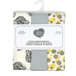 Rose Textiles - Pacote de 3 mantas de musselina, amarelo elefante Clearance