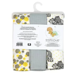 Rose Textiles - Pacote de 3 mantas de musselina, amarelo elefante Clearance
