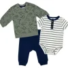 Rose Textiles - 3Pk Baby Boys French Terry Set, Dinosaur Green Online