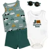 Rose Textiles - 4Pk Baby Boys Short Set, Mommy's Baby Cars Discount