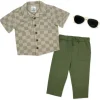 Rose Textiles - 3Pk Baby Boy Pant Set, Green Checker Best