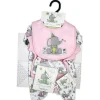 Rose Textiles - 6Pk Baby Girl Gift Set, Flump The Elephant Pink Hot