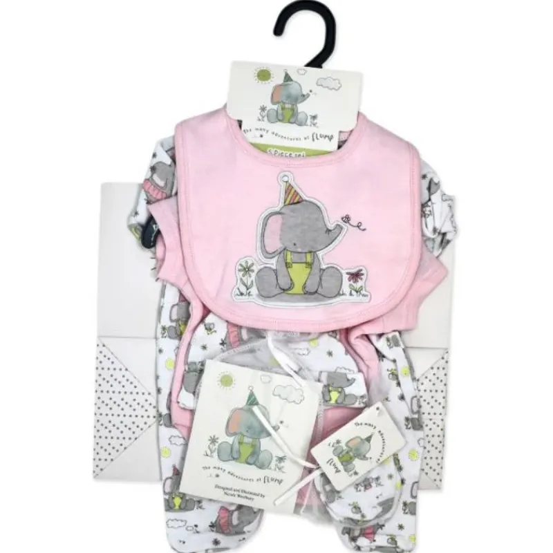 rose_textiles__pk_baby_gi_SKUQYtf70d7_0.webp Rose Textiles - 6Pk Baby Girl Gift Set, Flump The Elephant Pink Hot