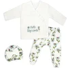 Rose Textiles - 3Pk Baby Girl Quilted Take Me Home Set, Hello Big World New