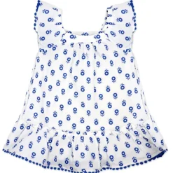 Rose Textiles - 2Pk Baby Girls Dress Set, Blue Floral Clearance