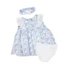 Rose Textiles - 3Pk Baby Girl Broderie Dress Set, Blue Floral Discount