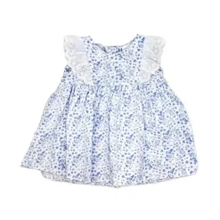 Rose Textiles - 3Pk Baby Girl Broderie Dress Set, Blue Floral Discount