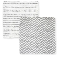 Rose Textiles - 2Pk Cobertores de Musselina Doodle Cinza Outlet