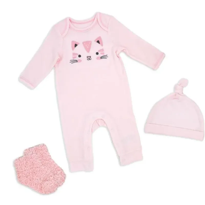 rose_textiles__pk_girls_w_SKUf6a0IecO_0.webp Rose Textiles - 3Pk Girls Waffle Coverall Set, Kitty Pink Fashion