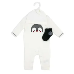 Rose Textiles - 3Pk Neutral Waffle Coverall Set, Penguin Ivory Best