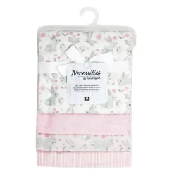 Rose Textiles - 4Pk Receiving Blanket Pink Bunnies Discount