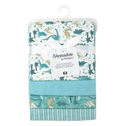 Rose Textiles - 4Pk Receiving Blanket Teal Dino Online