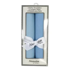 Rose Textiles - 2Pk Rib Blue Knit Swaddles Outlet
