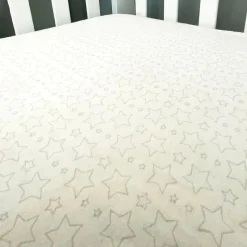 Rose Textiles - Star Flannel Crib Shee,: Cinza Fashion