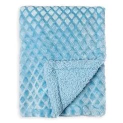 Rose Textiles - Texturas Cobertor de pelúcia de 2 camadas, azul Online