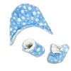 Rose Textiles Rose Têxteis - Baby Boy All Over Print Chapéu de Pelúcia e Conjunto de Botinhas, Azul Online