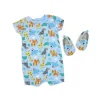 Rose Textiles Rose Têxteis - conjunto de macacão e sapato 2pk para bebê menino, animal de safári Online