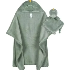 Gerber Roupa de cama - 2 peças de cobertor de segurança e conjunto de cobertor com capuz, Boy Dino Time Fashion