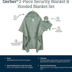 Gerber Roupa de cama - 2 peças de cobertor de segurança e conjunto de cobertor com capuz, Boy Dino Time Fashion