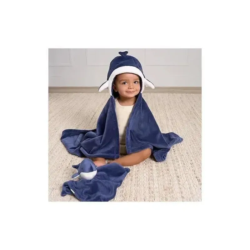 roupa_de_cama_gerber___pe_SKUl5KmWc3u_1.webp Gerber Roupa de cama - 2 peças de cobertor de segurança e conjunto de cobertor com capuz, baleia Outlet