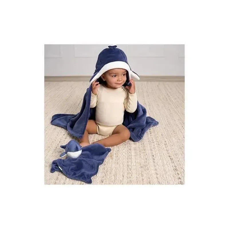 roupa_de_cama_gerber___pe_SKUl5KmWc3u_2.webp Gerber Roupa de cama - 2 peças de cobertor de segurança e conjunto de cobertor com capuz, baleia Outlet