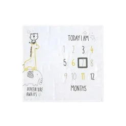 Gerber Roupa de cama - 2 peças conjunto de cobertor Milestone menino, caminhões safári Fashion