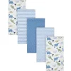 Gerber Roupa de Cama - Cobertor de Bebê de Flanela 5Pk - Menino Dino Azul Espaço Clearance