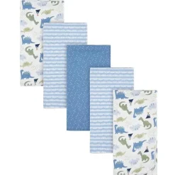Gerber Roupa de Cama - Cobertor de Bebê de Flanela 5Pk - Menino Dino Azul Espaço Clearance