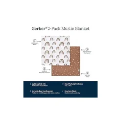 Gerber Roupa de cama - manta de musselina 2 unidades, arco-íris Boho neutro Fashion