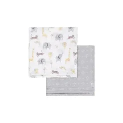 Gerber Roupa de cama - manta de musselina 2 unidades, animais neutros + geos Clearance