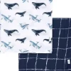 Gerber Roupa de cama - manta de musselina 2Pk, baleia Hot