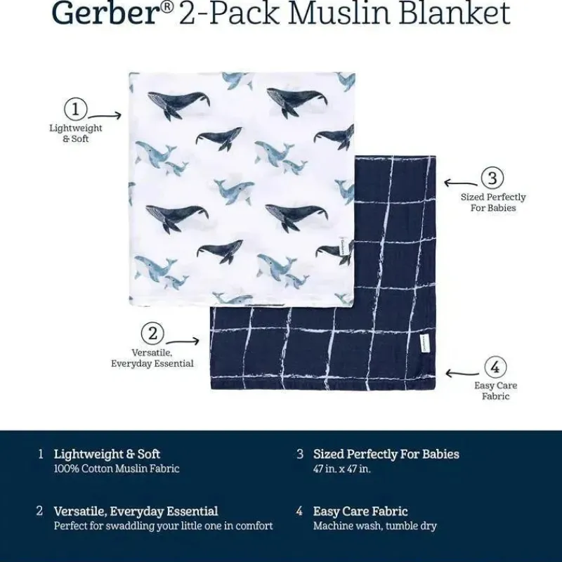 roupa_de_cama_gerber__man_SKUjzz3p5Ay_5.webp Gerber Roupa de cama - manta de musselina 2Pk, baleia Hot