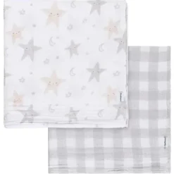 Gerber Roupa de cama - manta de musselina 2 unidades, neutra celestial Discount