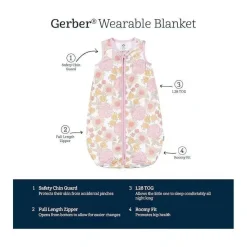 Gerber Roupa de cama - saco de dormir 1 unidade, floral retrô Clearance