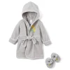 SpaSilk Roupão de banho com capuz e botas, girafa cinza (0-9M) Clearance