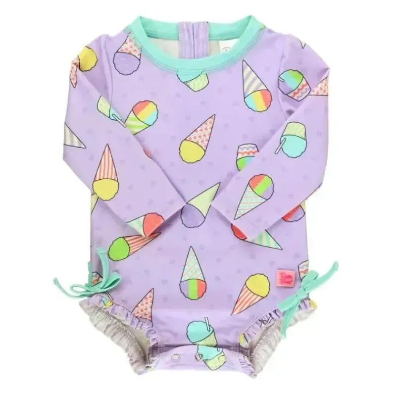 rufflebutts__baby_girl_co_SKUi0nDu9wX_0.webp RuffleButts - Baby Girl Cones de Neve Manga Longa Protetor de Rash de Uma Peça Fashion