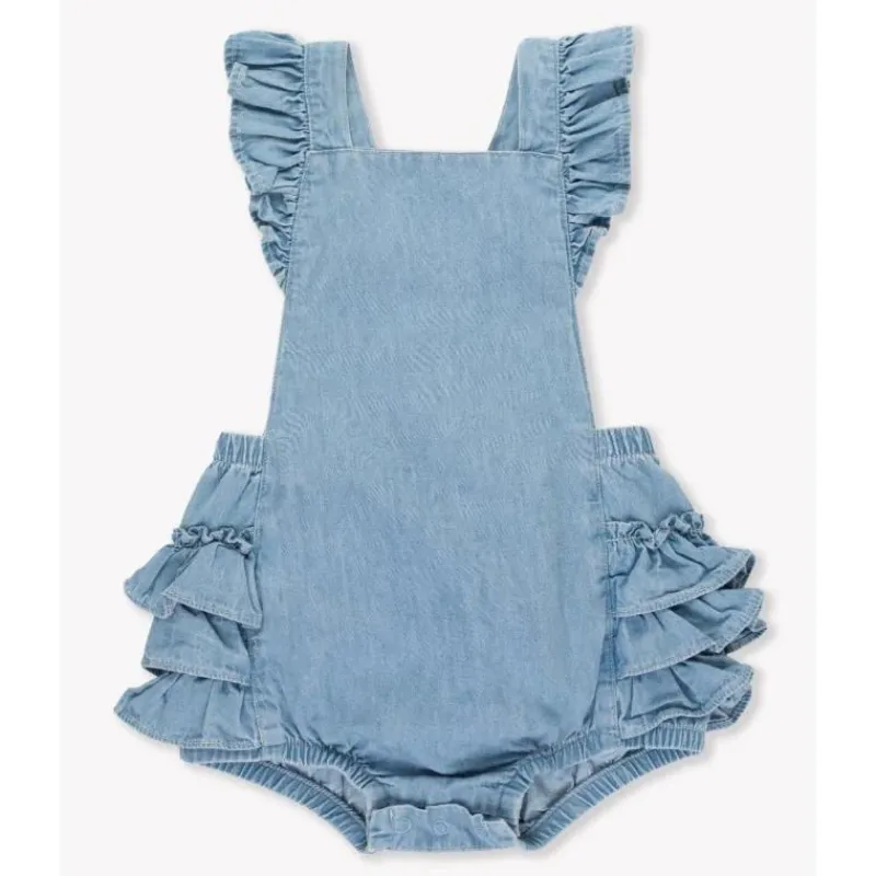 rufflebutts__baby_girl_li_SKUVKpE2IE3_1.webp RuffleButts - Baby Girl Light Wash Flutter Overall Rumper Sale