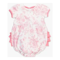 RuffleButts - Baby Girl Puff Short Sleeve Bow Bubble Romper Sale